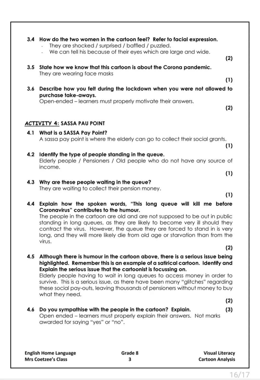English Cartoon and Advertisement analysis revision - Image 4