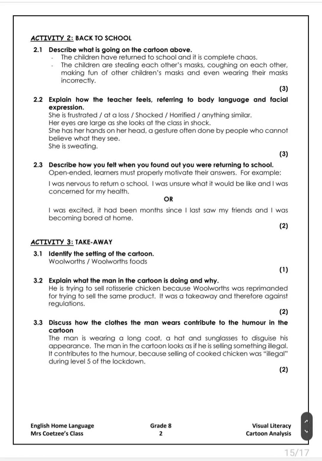 English Cartoon and Advertisement analysis revision - Image 5