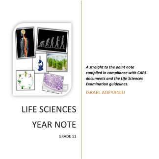 Grade 11 Life Sciences Summary year notes