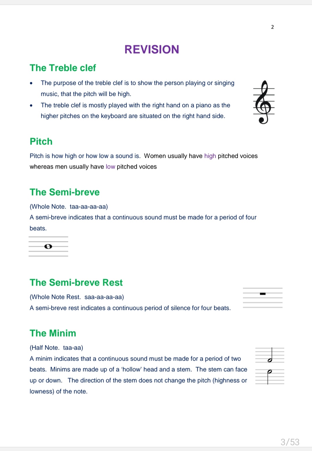 Grade 7 Music Literacy Summary - Image 3