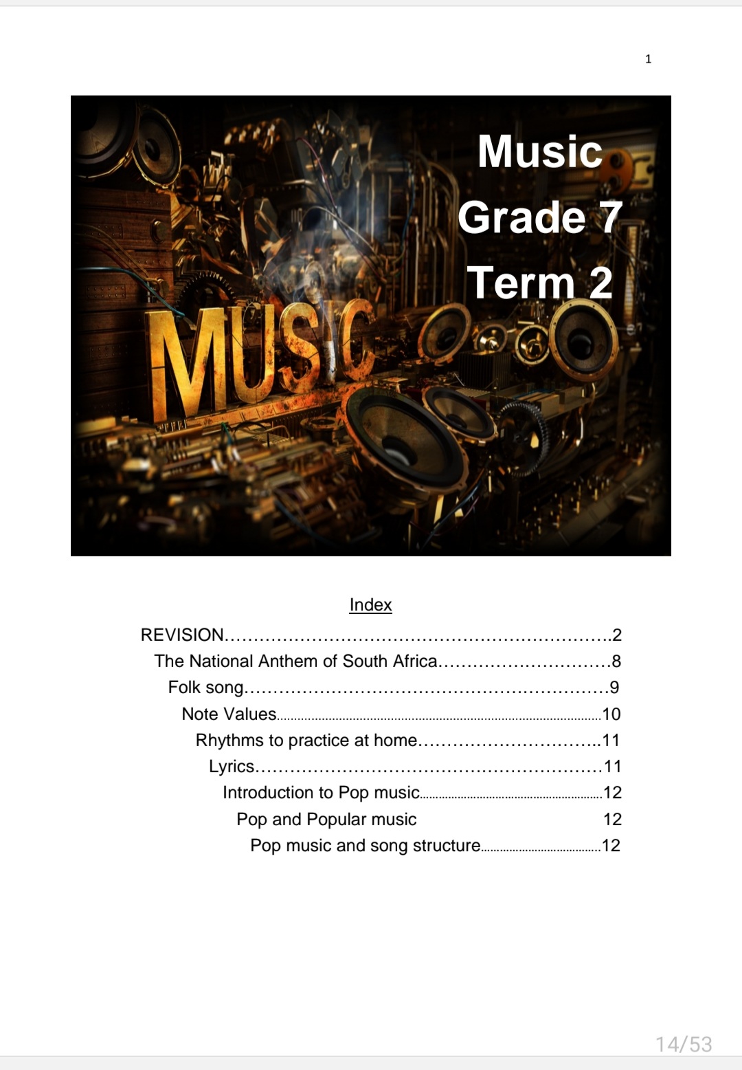 Grade 7 Music Literacy Summary - Image 4