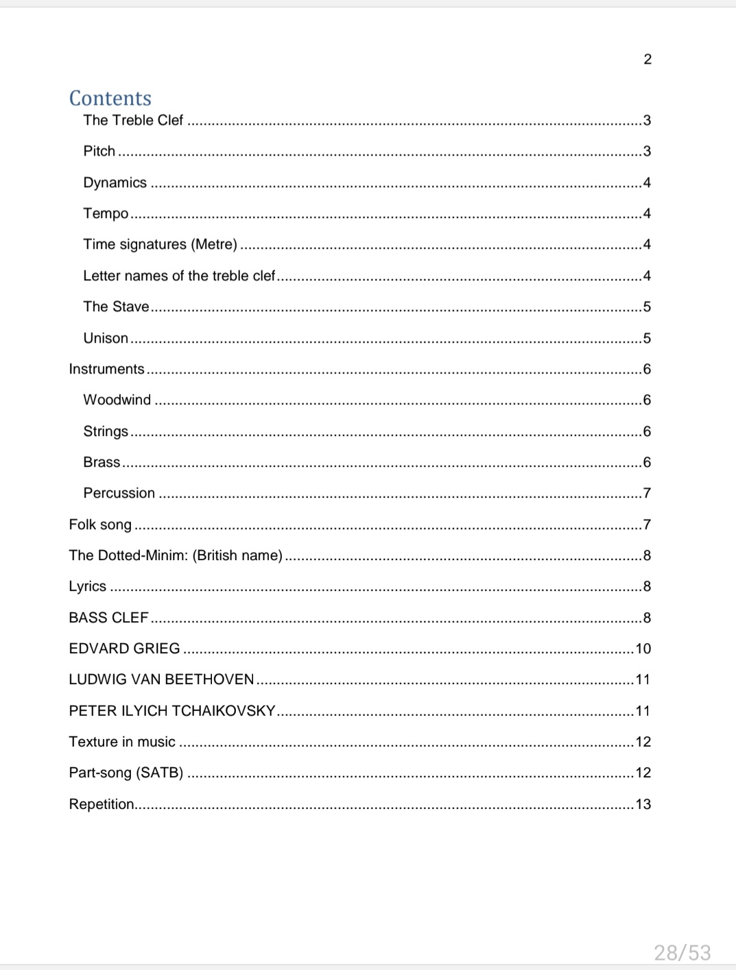 Grade 7 Music Literacy Summary - Image 6
