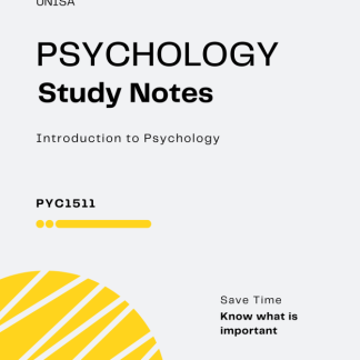 UNISA PYC1511: Introduction to Psychology Cornell Notes | Module Summary 2025/2026 | Study Guide Exam Pack