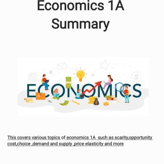 Economics 1A Summary