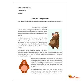 GRAAD 4 AFRIKAANS KWARTAAL 3 TOETS met memorandum