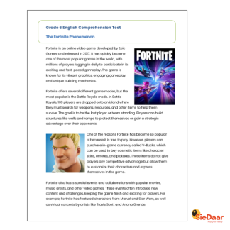 GRADE 6 English comprehension test with memo