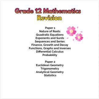 Grade 12 Mathematics Revision Paper 1 and 2