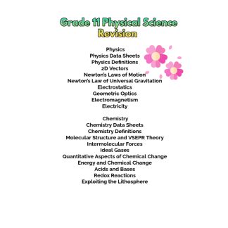 Grade 11 Physical Science Revision ( Physics and Chemistry)