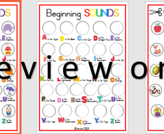 Beginning sounds Cut and paste