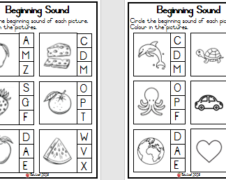 Circle the Beginning sound of each picture