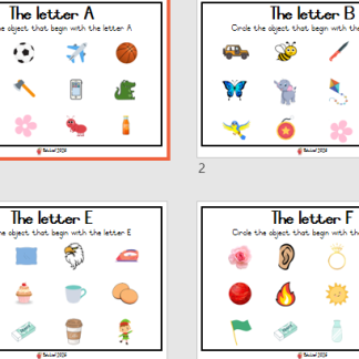 Circle the object that begin with the letter