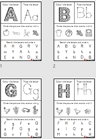 Colour, Trace, Circle, and Search the letter