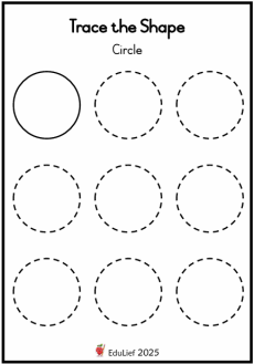 Grade R Mathematics Trace the Shape 2 (Age: 3-6 years)
