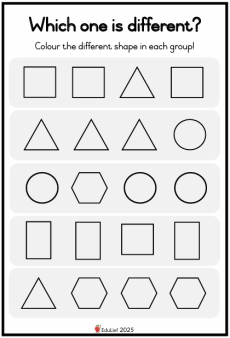 Grade R Mathematics: Which one is different? (Age: 3-6 years)