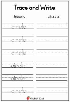 Grade R Mathematics Trace and Write (Age: 3-6 years)
