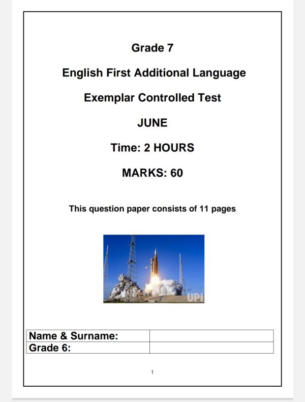Grade 7 English Controlled Test Term 2 - TeachMzantsi