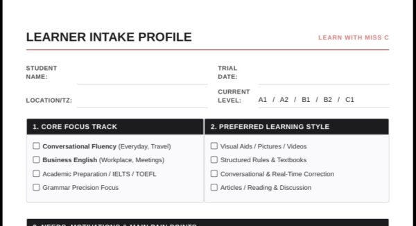 Learner intake template - TeachMzantsi
