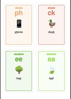 Phonics flashcards