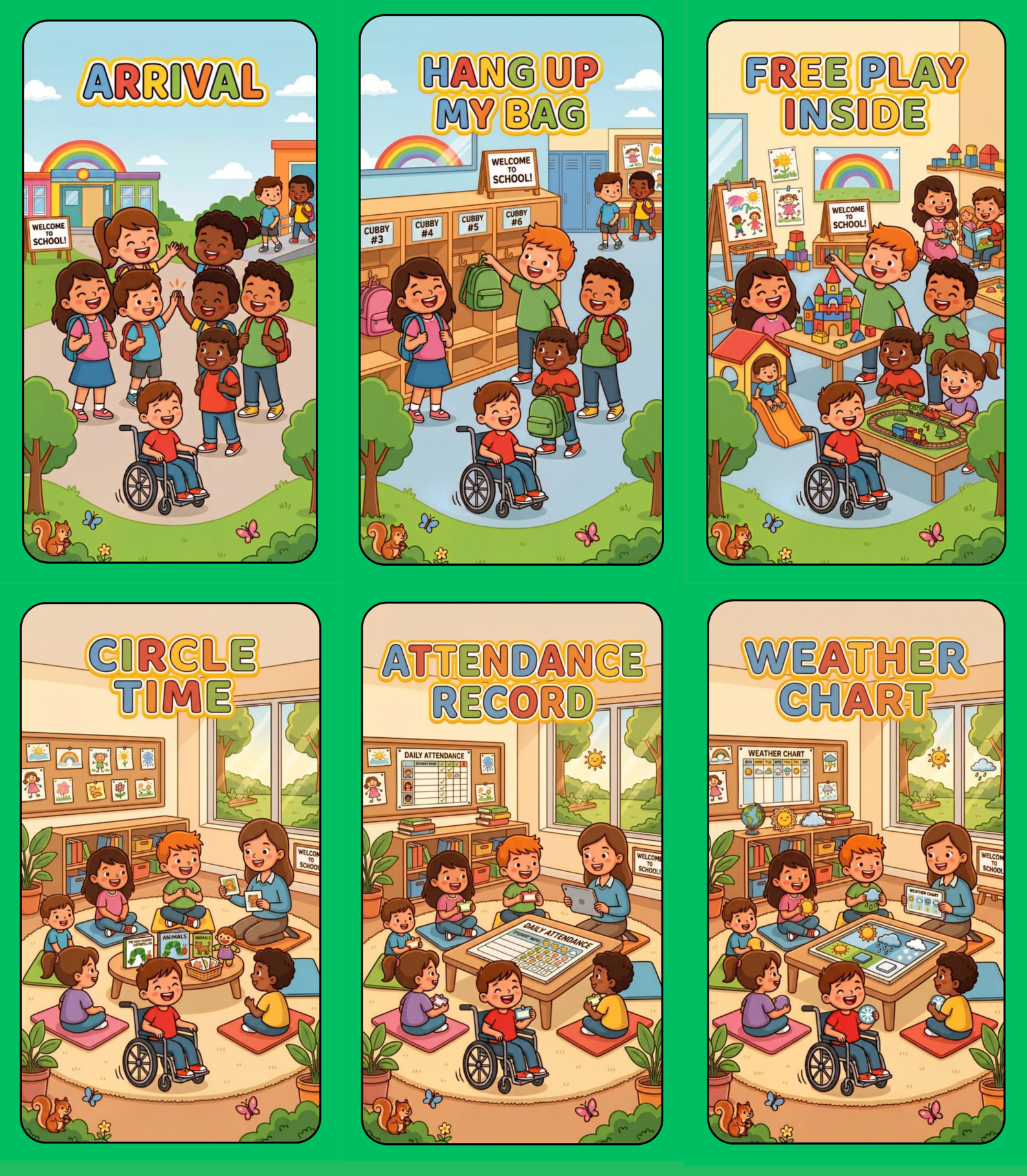 Grade R Daily Routine/Schedule Posters x22