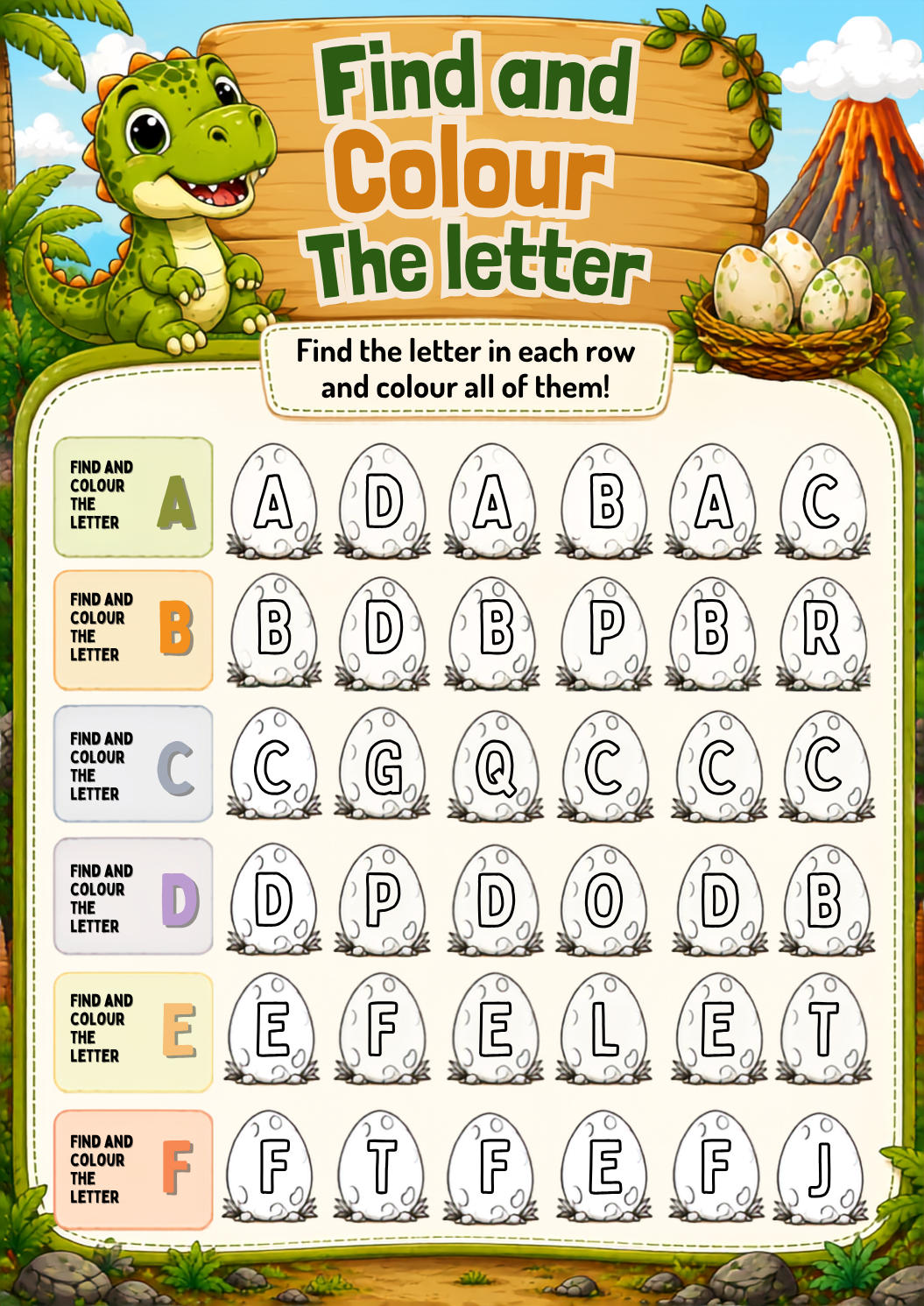 Dinosaur A–Z Activity Book | Alphabet Learning Activities for Kids - Image 6