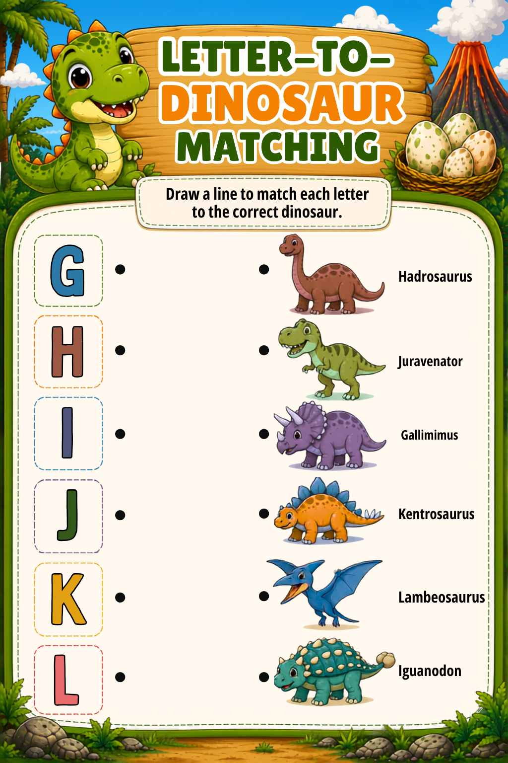 Dinosaur A–Z Activity Book | Alphabet Learning Activities for Kids - Image 7