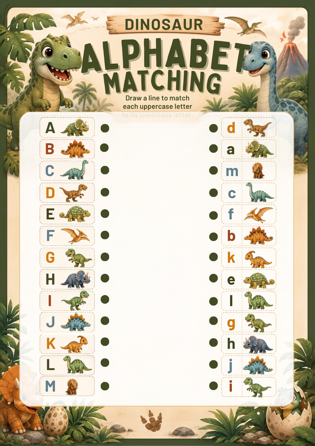 Dinosaur A–Z Activity Book | Alphabet Learning Activities for Kids - Image 3
