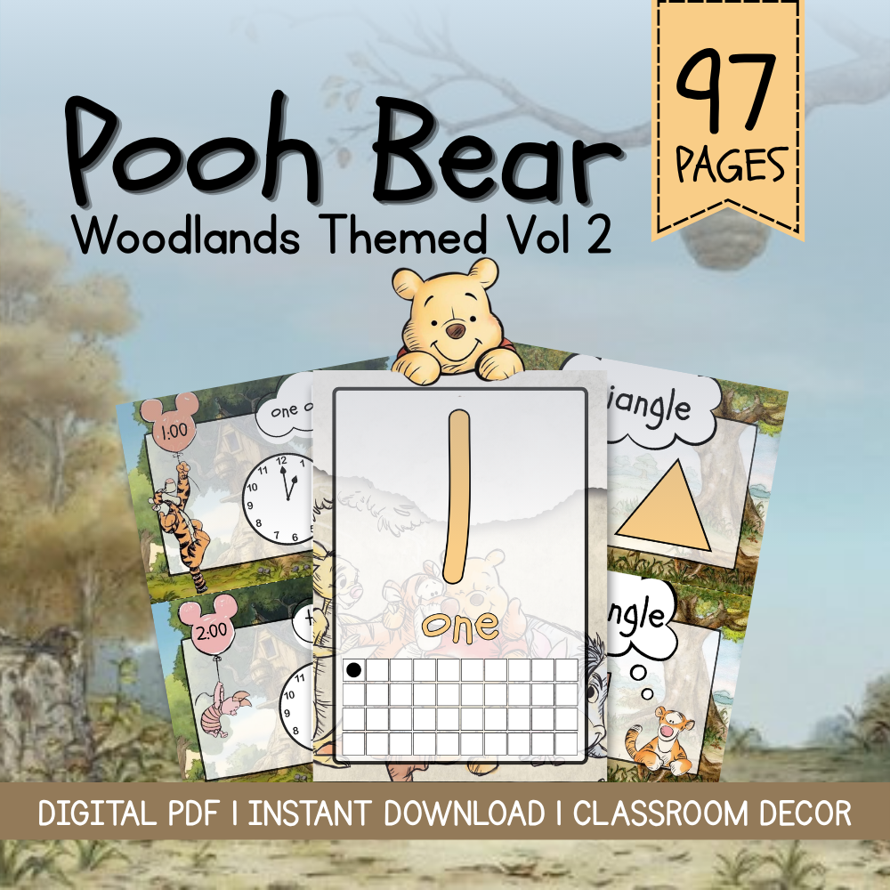 Woodland Classroom Decor Bundle Vol. 2 | 97 Pages | Printable Learning Resources | Shapes, Colors, Numbers & More