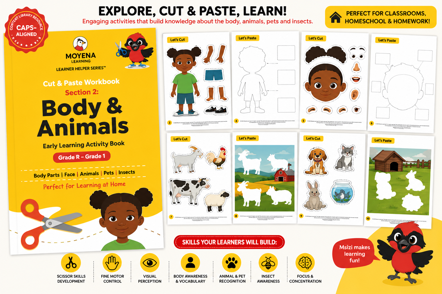 Learner Helper Series: Cut and Paste - Section 2 (Body & Animals)