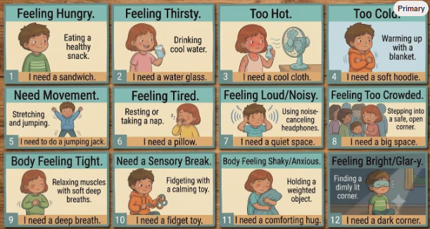 Sensory Needs Communication Cards | Autism & ADHD Self-Regulation Visual Aid