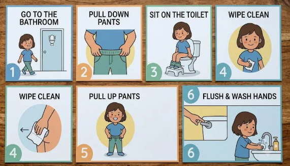 Potty Training Visual Routine Cards | Autism & ADHD Toilet Training | Printable Digital Download