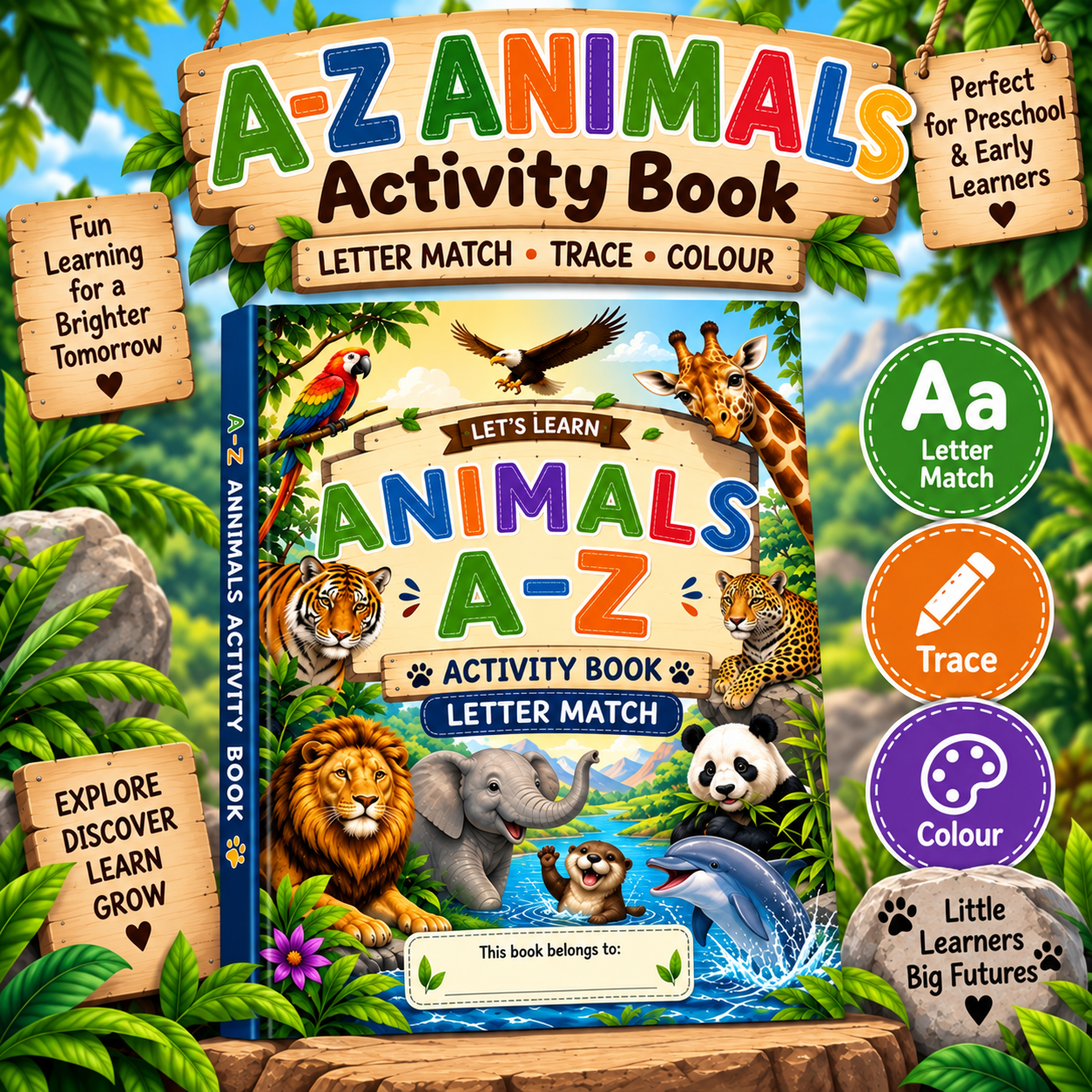 Animal A–Z Activity Book | Alphabet Learning Activities for Kids