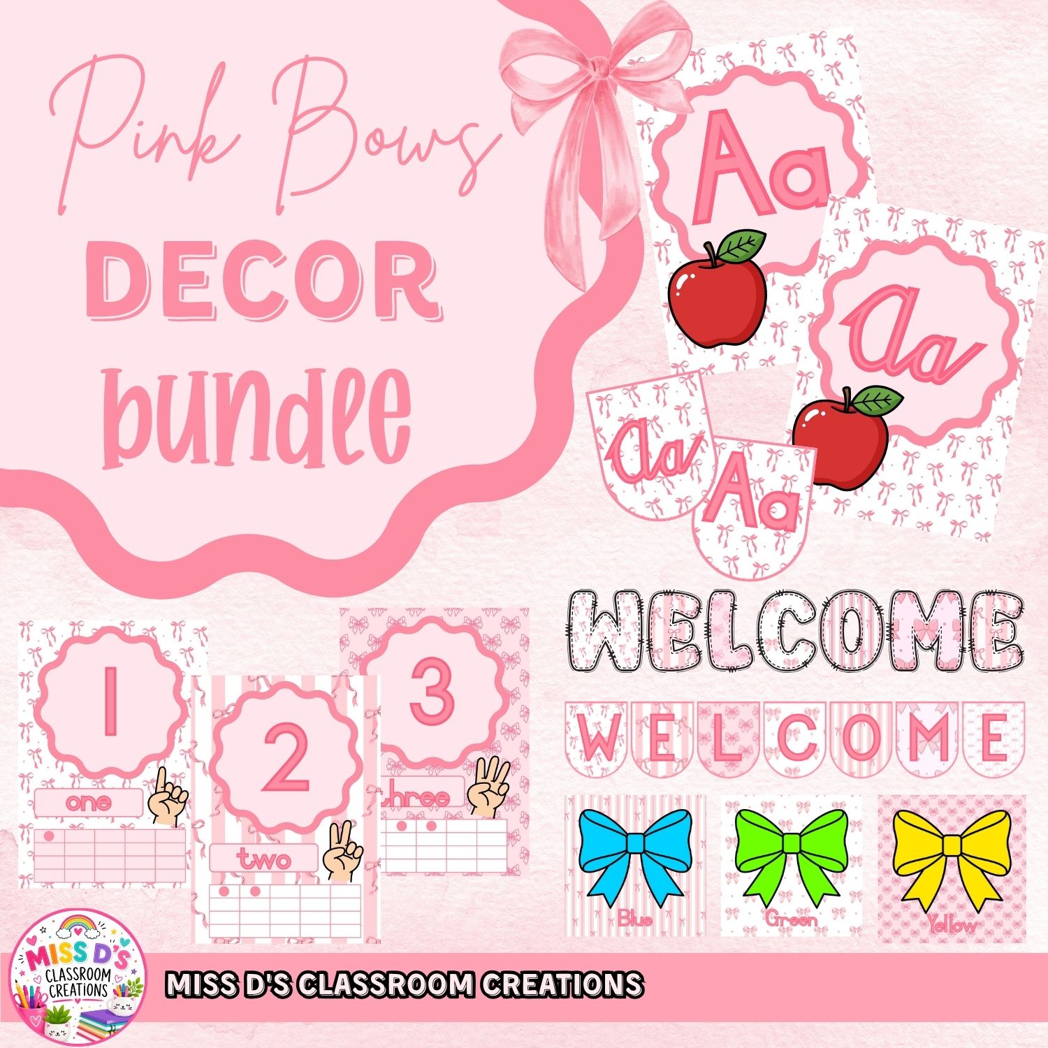 Pink Bows Classroom Decor Theme