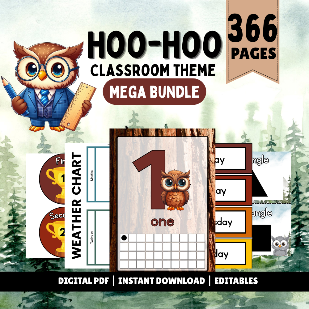 Owl Classroom Mega Bundle | 366 Pages | Classroom Decor, Learning Resources & Teacher Planner