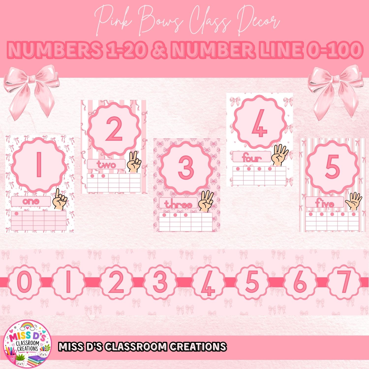Pink Bows Classroom Decor Theme - Image 3
