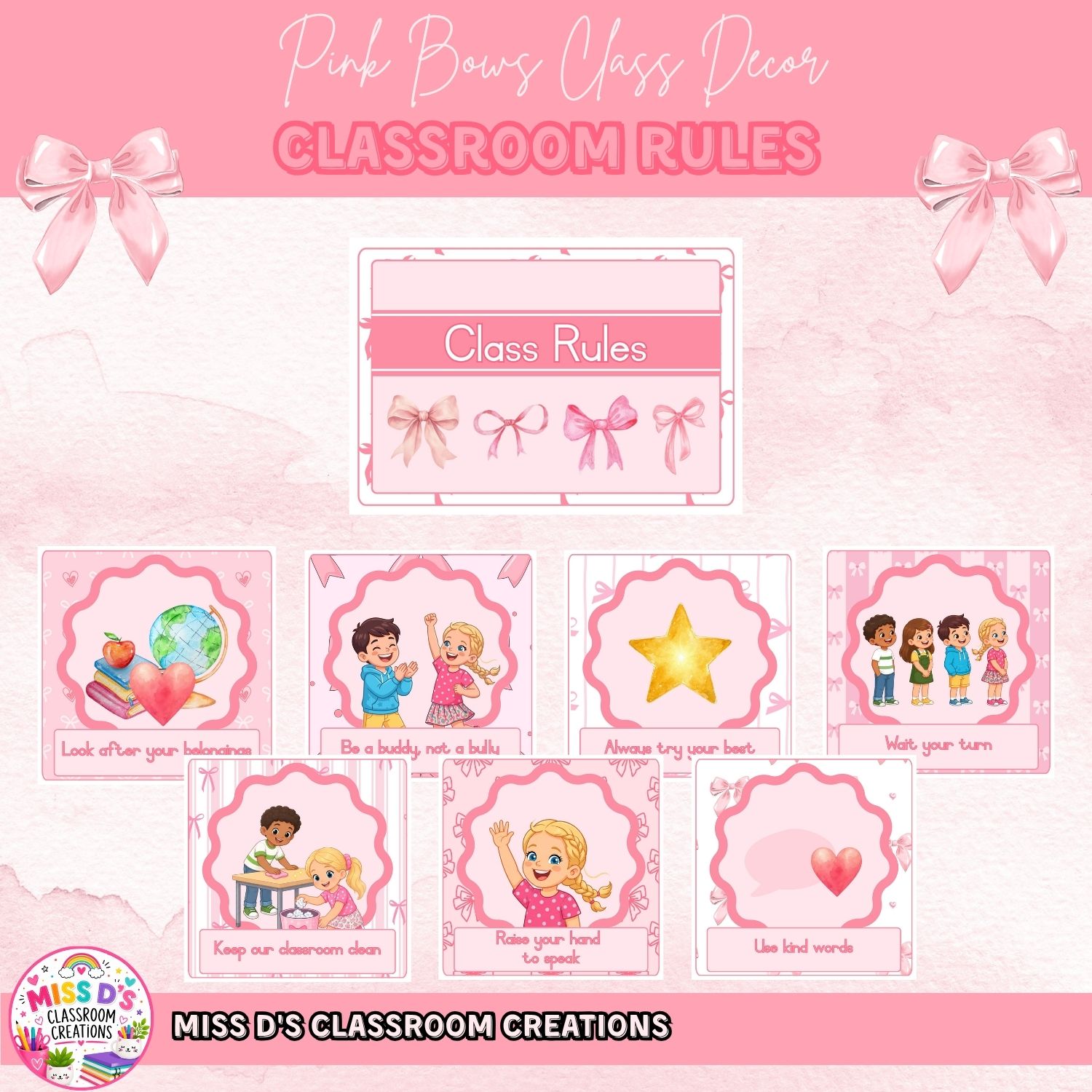 Pink Bows Classroom Decor Theme - Image 7