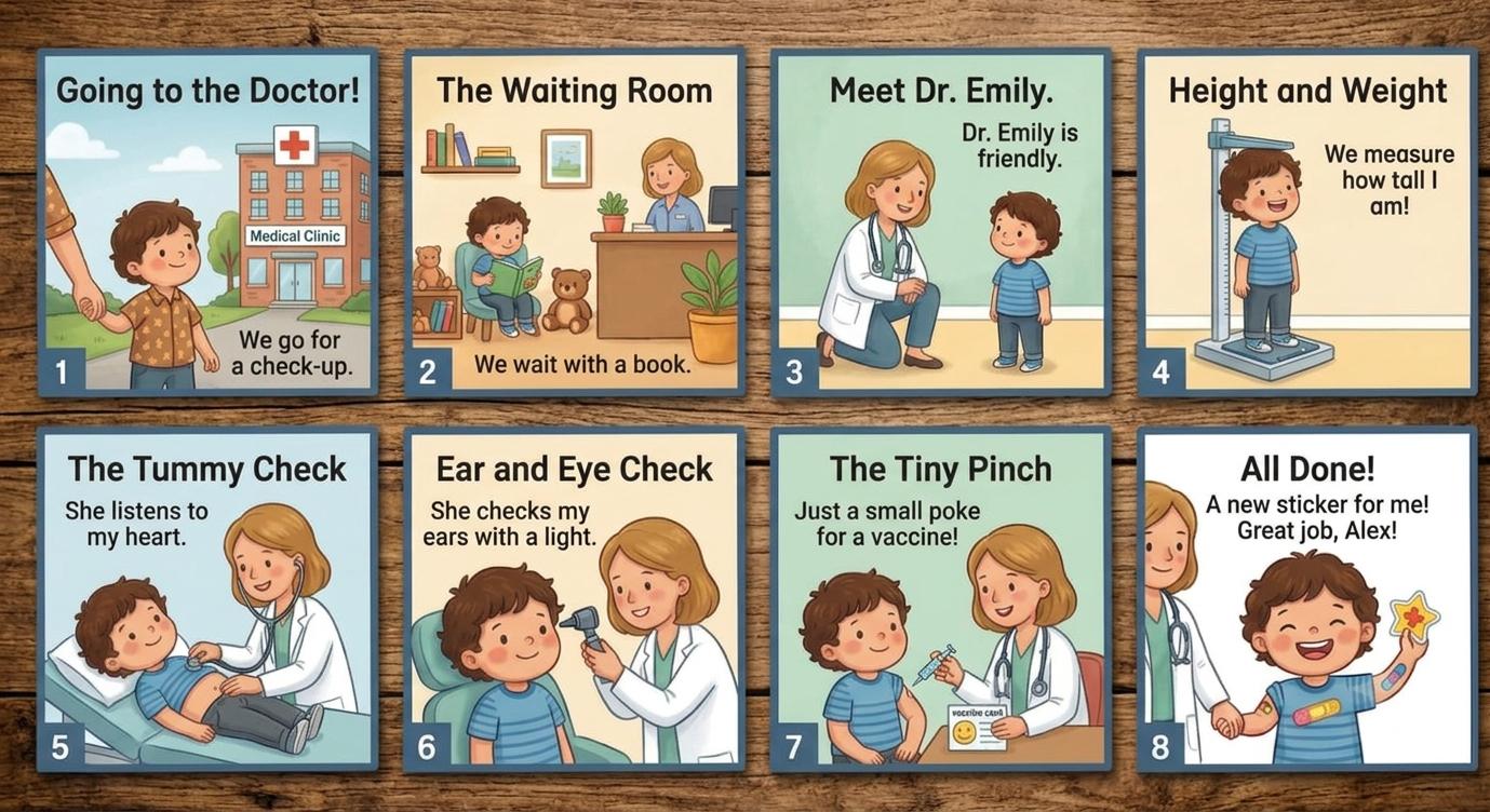 Toddler Doctor Visit Social Story | Autism & ADHD Medical Appointment Prep | Printable